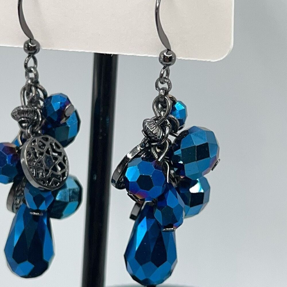 Baubles Blue Crystal Chandlier Earrings